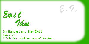 emil ihm business card